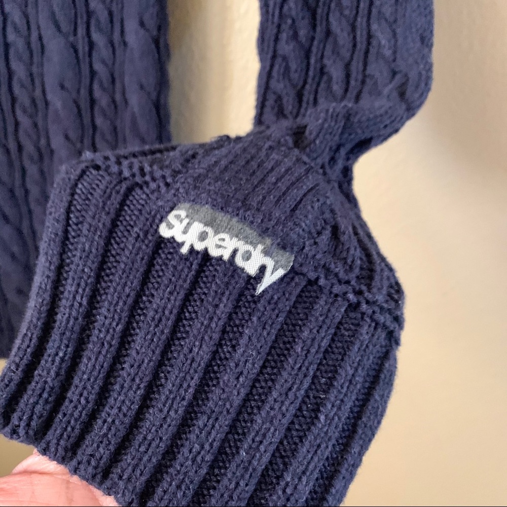 SUPERDRY Knitted Hoodie V neck Sweater - Picture 6 of 7